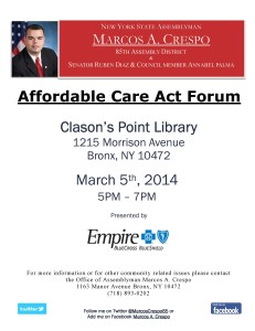 Affordable Care Act Forum Flyer