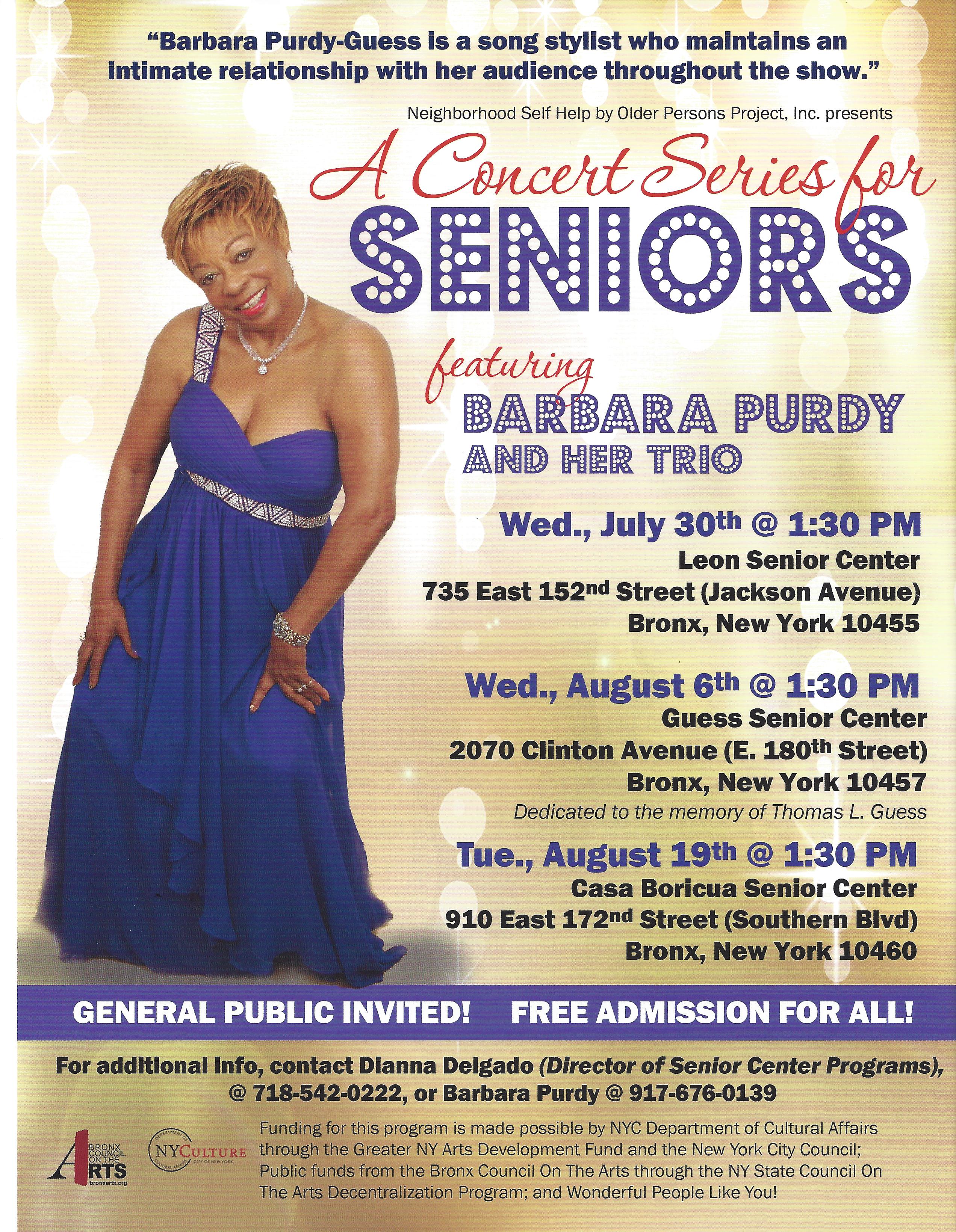 A Concert for Seniors at Neighborhood SHOPP Senior Centers