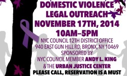 Council Member Andy King, Urban Justice Center to Provide Assistance for Victims of Domestic Violence