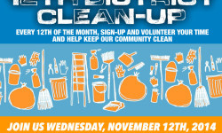 Come and Join us on Wednesday, Nov. 12th, for the 12th District Clean-up