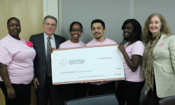 Students from Thurgood Marshall Academy Presented $1,500 Check to Support Montefiore Cancer Companionship Program