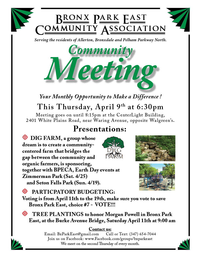 Flyer for Social Media - April 9th 2015 BPECA Community Meeting