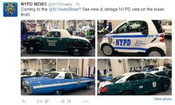 NYPD at the New York Auto Show, April 3 - April 12.