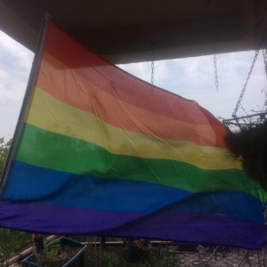 The LGBT Pride Flag proudly flying from 2015 St. Paul Avenue