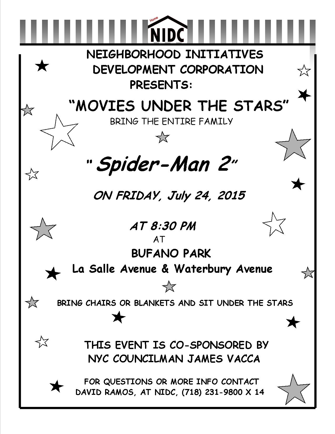 Bufano Park movie flyer 7-24- 2015