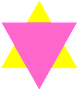 The pink triangle overlapping a yellow triangle was used to tag Jewish homosexuals in Nazi concentration camps.