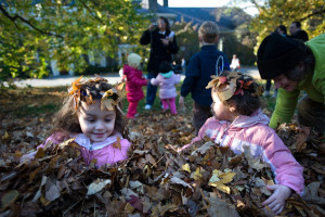 Family Art Project Dances with Leaves