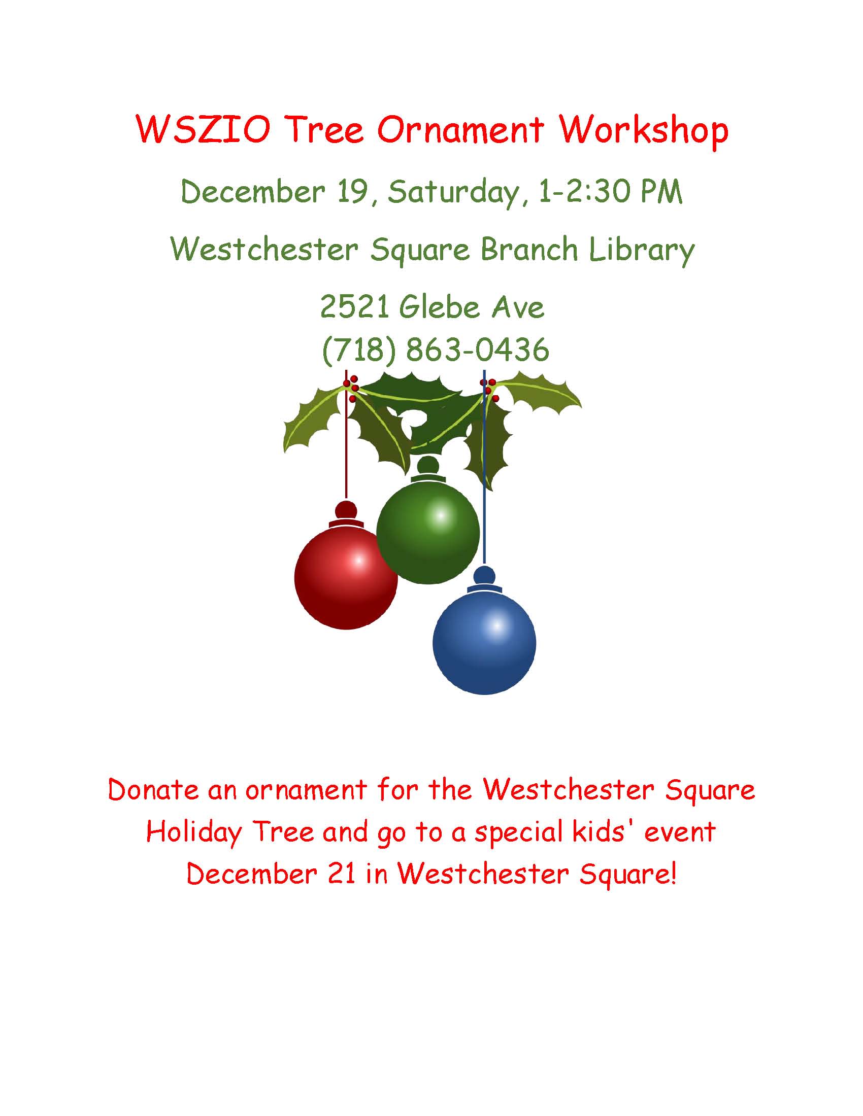 WSZIO Tree Ornament Workshop