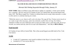 Mayor Be Blasio Issues Storm Response Update