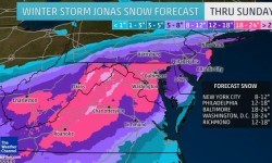 Winter Storm Jonas for Saturday night. Photo courtesy Theweatherchannel.com