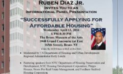 Bronx BP Ruben Diaz Jr. Presents “Successfully Applying For Affordable Housing”