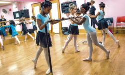 Photo by Adrian Fussell -- Girls aged 5 and 6 from a pre-ballet class perform to music at the Bronx House School for Performing Arts on Saturday.