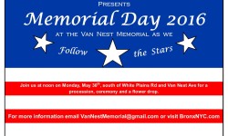 Van Nest Memorial Celebration – Monday May 30th, 2016 at 12 NOON!