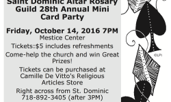 St. Dominic’s Church Mini Card Party – October 14th