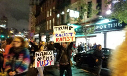 Protesters take to the streets of Manhattan after Donald Trump was elected President of the United States. --Photo by Andre Rivera