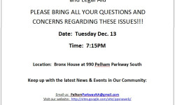 The Pelham Parkway Neighborhood Association Community Forum – December 13th
