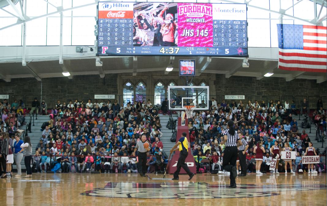 Fordham Lady Rams Welcome JHS 145 -- Photo by Robert Cole.