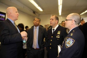 Police Commissioner James O'Neil (left) is joined by top police brass at the first Human Justice Summit.--Photo by David Greene