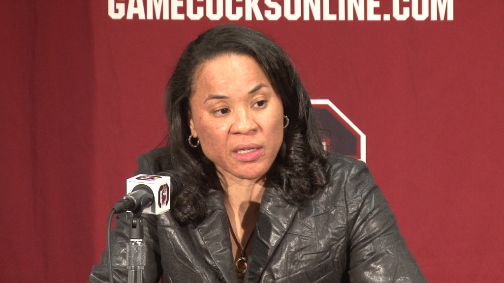 Former WNBA standout Dawn Staley announced the league's No. 1 pick, Kelsey Plum, on Draft Night. Staley is head coach, Women's Basketball at the Univ. of South Carolina.