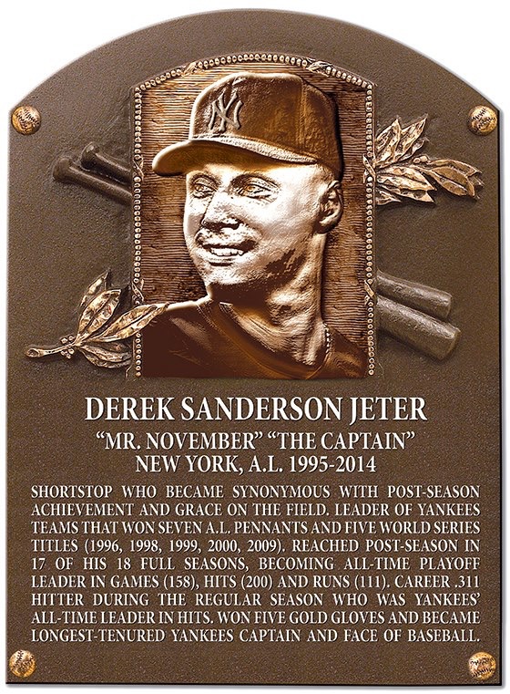 Derek Jeter Yankees Farewell Captain 8x10 Plaque with Game