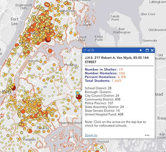 Interactive Map Nyc Students Living In Homeless Shelters The