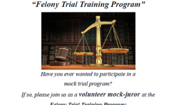Felony Trial Training program is looking for volunteer "mock jurors."