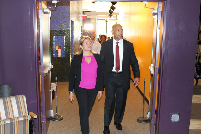 Bronx Borough President Ruben Diaz Jr. and New York City Council Speaker Melissa Mark-Viverito tour Pregones Theater in the South Bronx on Friday, September 8, 2017. The two leaders hosted a press conference earlier to announce 500,000 in joint capital funding towards the expansion of the theater’s Walton Avenue home.