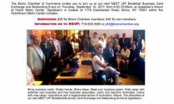 Join us at The Bronx Chamber of Commerce’s MEET UP! Breakfast Business Card Exchange and Networking Event