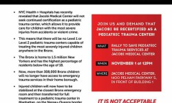 Rally to Save Pediatric Trauma Services at Jacobi Medical Center – November 1