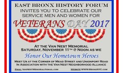 Please join us at noon on Saturday, November 11th at the Van Nest Memorial for our Veterans Day ceremony