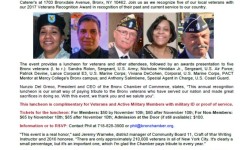 Bronx Chamber of Commerce Salutes Five Bronx Veteran Heroes at November 16th Luncheon