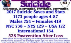 SISFI and The Suicide Institute’s 2017 Suicide Saves/Stats, 1173 lives