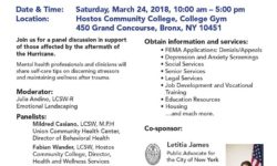 Bienvenida & Resourse Fair: Bronx Coalition Supporting Hurricane Maria Evacuees – March 24