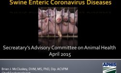 Secreatary’s Advisory Committee on Animal Health. April Brian J. McCluskey, DVM, MS, PhD, Dip. ACVPM. Chief Epidemiologist. USDA, Animal and Plant Health Inspection Service, Veterinary Services.