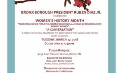 Join Borough President Diaz at his Women’s History Month Celebration – March 27
