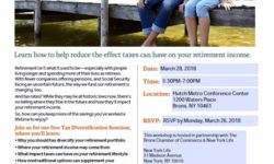 The Bronx Chamber of Commerce and New York Life invite you to attend a Free Seminar: How Do Taxes Fit into your Retirement Planning?