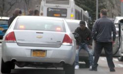 A team of heavily armed ICE agents raided a Fordham Heights apartment building a day after a police stop along West Fordham Road by plain clothes officers.--Photo by David Greene