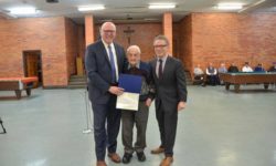 Chairman Crowley Presents Congressional Certificate to Senior Citizen