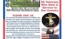 MEMORIAL DAY CEREMONY Monday, May 28th, 11:00AM