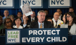Mayor Bill de Blasio makes an announcement regarding New York City's lead prevention at NYC Health + Hospitals/North Central Bronx Hospital on Monday, January 28, 2019. Michael Appleton/Mayoral Photography Office