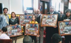 The honorees with Councilman King, Ms. Linda Berk, Mr. Nate Rodgers, Ms. Kaitlyn Mcintosh, Minister Abdul Hafeez Muhammad, and Ms.Ashley Sharpton of NAN.