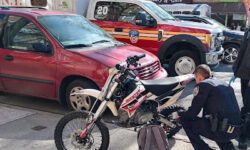 Unregistered Dirt Bike Seized By 49th Precinct Police After Accident